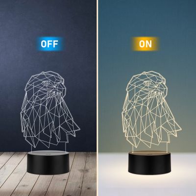 Poly-Art Design Eagle Head Night Lamp